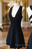 Cheap homecoming dresses Black V Neck Homecoming Dress