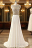 Cheap Ivory Crystals Prom Dresses Long Chiffon Beaded Party Dress