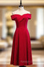 Cheap Satin Burgundy Sleeveless Short Prom Dress