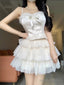 Chic 2 Pieces White Top And Bottom Skirt Tulle Party Dress Birthday Dresses Birthday Outfits