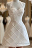 Chic A-Line Satin Halter Short Homecoming Dresses 18Th Birthday Outfits