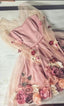 Chic A-Line V Neck Hand-Made Flower Homecoming Dress Unique Short Dresses Long Sleeve Homecoming Dress