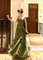 Chic Green Straps Sweetheart Long Formal Dress, Green Prom Dress Evening Dress