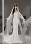 Chic Mermaid Long Wedding Dress Tulle Strapless White Bridal Gown Appliques Sleeveless Bridal Dress