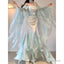 Chic Mermaid Spaghetti Straps Light Green Chiffon Prom Dresses Long Birthday Dress Birthday Outfits