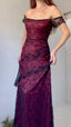 Chic Sheath Strapless Burgundy Tulle Prom Dress Long Formal Prom Dress