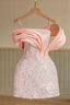Chic Straps Pink Sequind Mini Homecoming Dresses 18Th Birthday Outfits