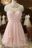 Chiffon Mini Homecoming Dresses Light Pink Prom Dresses
