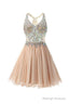 Chiffon Open Back Homecoming Dress Short Prom Dress
