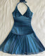 Chiffon Sleeveless Halter Prom Dress Short Prom Dress