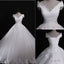 Classic Style Off Shoulder Lace Up Vantage Lace Wedding Dress