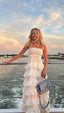 Classy A-Line Spaghetti Straps White Lace Long Prom Dresses Prom Dress