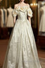Classy Ball Gown Off The Shoulder Lace Ivory Long Wedding Dresses Bridal Dress