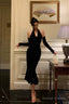 Classy Mermaid Halter Neckline Ruffles Black Velvet Prom Dress Birthday Outfits Prom Gowns