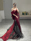 Classy Mermaid Off The Shoulder Burgundy Long Prom Dresses Sequin Prom Dress