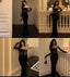 Classy Mermaid Spaghetti Straps Black Satin With Tops Lace Prom Dress Long Trendy Prom Dresses For Women
