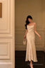 Classy Mermaid Spaghetti Straps White Floral Satin Prom Dress Birthday Outfits Prom Gowns