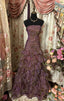 Classy Mermaid Strapless Ruffles Long Prom Dresses Prom Dress