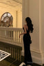 Classy Sheath Spaghetti Straps Black Long Prom Dresses Birthday Outfits