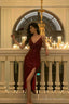 Classy Sheath Spaghetti Straps Red Sequin Prom Dresses Birthday Outfits Evening Gown