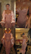 Classy Sheath Strapless Sequin Floor Length Pink Slit Prom Dress Prom Gown