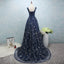 Constellation Style Tulle Navy Starry Prom Dresses