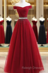 Custom Made Burgundy Off Shoulder Prom Dress, Burgundy Formal Dress, Off Shoulder Evening Dress, Bridesmaid Dress