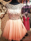 Custom Made Round Neck Pink Short Prom Dresses Short Graduation Dresses Short Homecoming Dresses