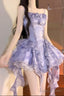 Cute A Line Spaghetti Straps Lilac Organza Short Homecoming Dresses Party Dress Birthday Outfits