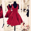 Cute A-Line V Neck Homecoming Dress Short Satin Prom Gown