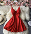 Cute A-Line V Neck Short Dresses Homecoming Dresses