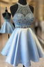 Cute Blue Short Prom Dress, Blue Homecoming Dress