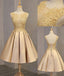 Cute Gold Lace Short Prom Dresses Cute Gold Homecoming Dresses