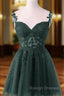 Cute Green Tulle Short Straps Sweetheart Homecoming Dresses Green Short Prom Dresses