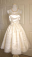 Cute Ivory Strappy Satin Lace Trim A-Line Birthday Dress Homecoming Dress