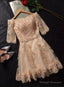 Cute Lace And Tulle Short Junior Homecoming Dresses