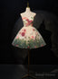 Cute Light Champagne Tulle With Flowers Prom Dresses Cute Short Prom Dresseses