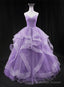 Cute Light Purple Tulle Long Layers Straps Party Dress, Sweet 16 Formal Gown