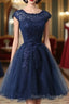 Cute Navy Blue Tulle And Lace Homecoming Dresses Lovely Prom Dresses