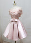 Cute Pink Satin Short Prom Dresses Lovely Prom Dresses