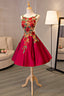 Cute Saitn Lace Short Prom Dress A-Line Prom Dress