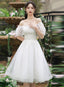 Cute Short Tulle Prom Dresses With Beadings White Prom Dresses Graduation Dresses