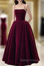 Cute Spaghetti Straps Velvet Short Prom Dress, A Line Homecoming Prom Dress