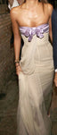 Cute Strapless Sheath Chiffon Prom Dresses Prom Dress Long With Bowknot