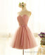 Cute Sweetheart Neck Tulle Short Prom Dress, Pink Bridesmaid Dress