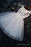 Cute Tulle Short A Line Prom Dress, Off the Shoulder Homecoming Prom Dress