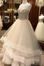 Cute White Tulle Long Prom Dress, White Formal Dress