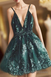 Dark Green Homecoming Dresses,Short Hoco Dress