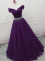 Dark Purple Tulle Long Prom Dress Beautiful Junior Prom Dresses