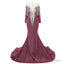 Deep V Neck Shiny Dark Rose Prom Dresses Long sleeves Mermaid Prom Prom Dresses